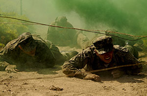 soldiers training